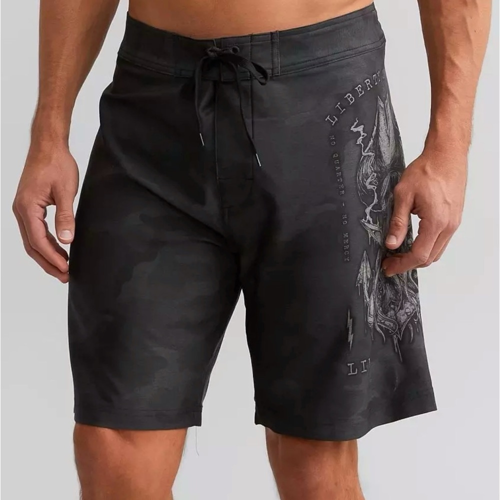 Howitzer Skull Flag Camo Boardshorts Size 40 Patriot Military Stretch Patriot - Picture 3 of 15